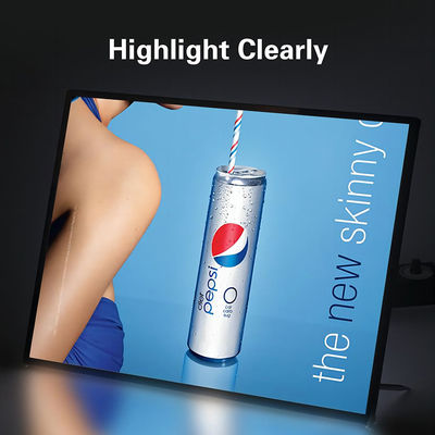 Ультратонкий стеклянный светодиодный световой короб с высоким разрешением, срок службы 80000 часов, входное напряжение DC12V DC24V